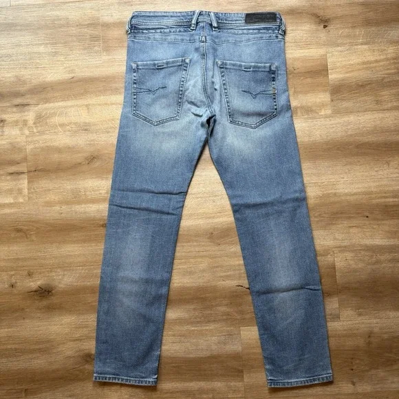 Diesel Belther Jeans Men 31x30 Blue Slim Tapered Stretch Medium Wash Denim 0857N - Picture 3 of 16
